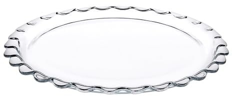 Queensway Home & Dining 26cm Large Round Clear Glass Dessert Plate Dish Serving Set of 1/2/4/6 Pcs - Home Restaurant Elegant Dining Tableware Set for Desserts Parties and Appetizers