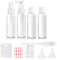 MORICOH 4PCS Travel Bottles Set for Toiletries and 1 Flight Airport Security Liquid Bag(20cm x 20cm), 100ml Travel Bottles