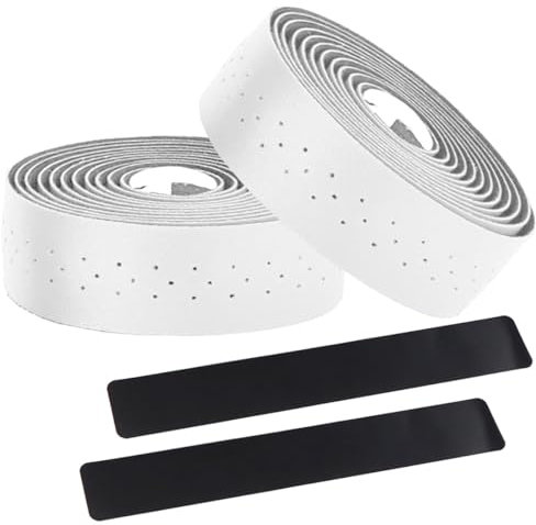 MOCNT Nastro per Manubrio Bicicletta PU Nastro Manubrio per Bici Adesivo Cycling Nastro Manubrio da Corsa Antiscivolo Assorbente Urti Traspirante Ciclismo Nastri Bianco