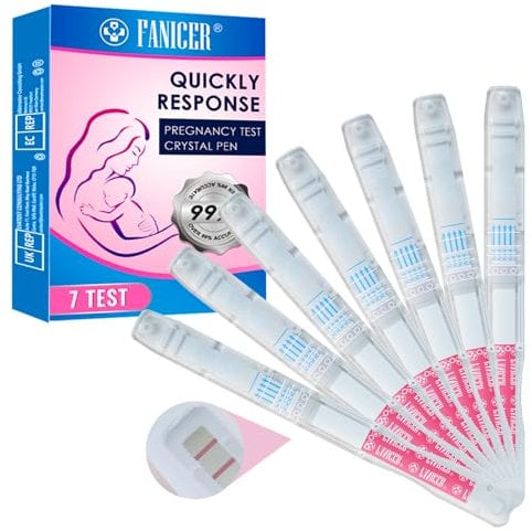 7 Stück Schwangerschaftstest, Schwangerschafts Frühtest, Frühschwangerschaftstest Schnelle Erkennung, Pregnancy Test, Ultra Empfindlich Schwangerschaftstest 10 miu/ml, Genaue Ergebnisse