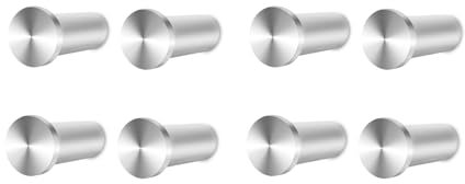 Giookuj Haken Bohren SUS304 Edelstahl Wandhaken Kleiderhaken Schrauben Garderobenhaken Bohren Heavy Duty Silber 8 Packs