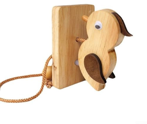 Niedliche dekorative Wandglocke aus Holz, sorgt beim Drücken für einen klaren Klang