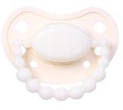LUU - Ciuccio 0-3 mesi - Succhietto in Silicone Medicale per Bambini, Favorisce il Corretto Sviluppo della Cavità Orale e dei Denti, senza BPA - American Cream Fosforescente