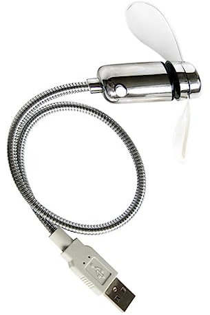 Angoily 2 Pièces ventilateur lumineux USB ventilateur de bureau USB pour bureau led de table petit pratique col de cygne