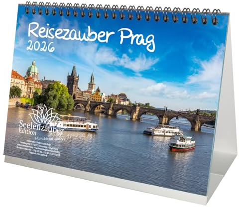 Reisezauber Prag DIN A5 Tischkalender für 2026 Tschechien Urlaub Ferien - Seelenzauber
