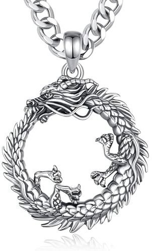 AEONSLOVE Collier Arbre de Vie Viking Argent 925 pour Homme Femme, Collier Runes Viking, Pendentif Loup/Dragon/Valknut et Vegvisir/Corbeau d'Odin, Bijoux Amulette Nordique