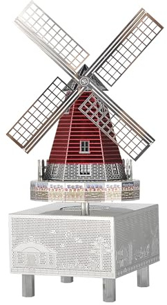 Larcele 3D Metall Puzzle Rotierende Spieluhr Kits DIY Montage Windmühle Modellbau Spieluhr für Haus und Büro Dekoration BYHPZ-01