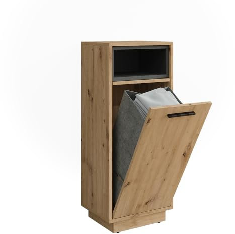 Vicco Wäscheschrank Artisan Eiche/Anthrazit Beatrice 38x93x30 cm - Schrank für die Schmutzwäsche, Platzsparende Kombination aus Schrank & Wäschekorb