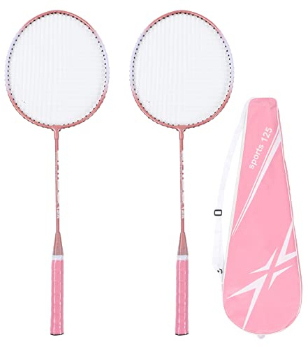 Glomora Badminton Racquets Set, Badmintonschläger rosa professionell Separate Eisen -Legierung Badminton Schläger für Anfängerstudentenausbildung