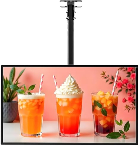 ByBoDi An der Wand montierter LED-Menü-Leuchtkasten, ultraschlanker LED-Leuchtkasten mit Schnapprahmen, Werbetafel für TV-Leuchtkästen, verstellbares Design zum Aufhängen und Aufstellen 60 * 120cm