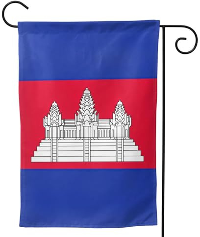 Kambodscha-Flagge, saisonale Gartenflaggen für draußen, langlebig, doppelseitig, Urlaubsdekoration, Hofflaggen