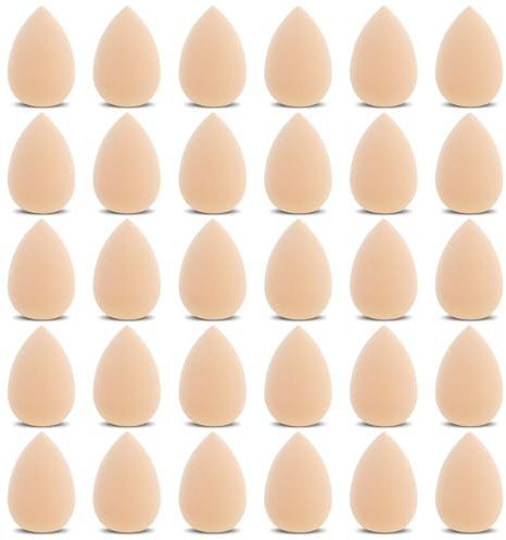 Gjinxi Lot de 30 mini éponges maquillage, éponge de maquillage petits mélangeurs fond de teint cosmétique puffs pour poudre crème corrections éponges cosmétiques
