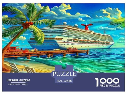Seaside Scenery Adult Jigsaws - 1000 Teile für Lebendige Tropische Küstenstadt Familienspiel Herausfordernde Aktivität 52x38cm/1000pcs