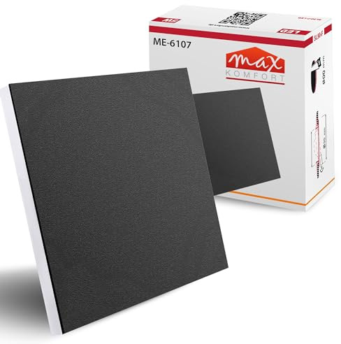 Maxkomfort Treppenbeleuchtung LED schwarz 230V, Warmweiß 2,5W, Eckig, Einbau Wandstrahler, Flur Nachtlicht - 6107-BK