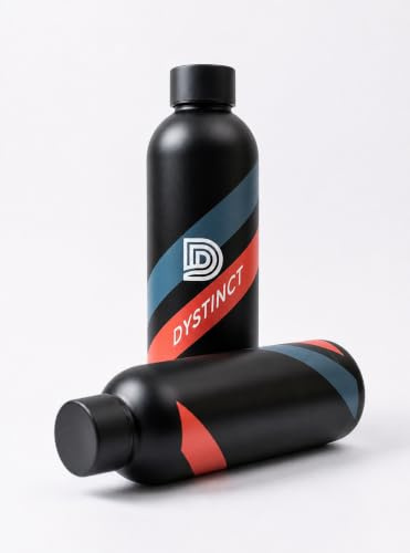 DYSTINCT Botella Térmica 500 ml de Acero Inoxidable – Botella de Agua Reutilizable de Doble Pared, Mantiene Frío y Calor, Antigoteo y Sin BPA – Deporte, Oficina y Viajes