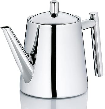 kela Théière avec tamis, théière en acier inoxydable 0,9 l ANCONA, théière pour thé en vrac et sachets de thé, bouilloire à thé