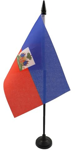 AZ FLAG - Tischflagge Haiti - 15x10 cm - Haitianische Tischfahne 10 x 15 Cm - Flaggen