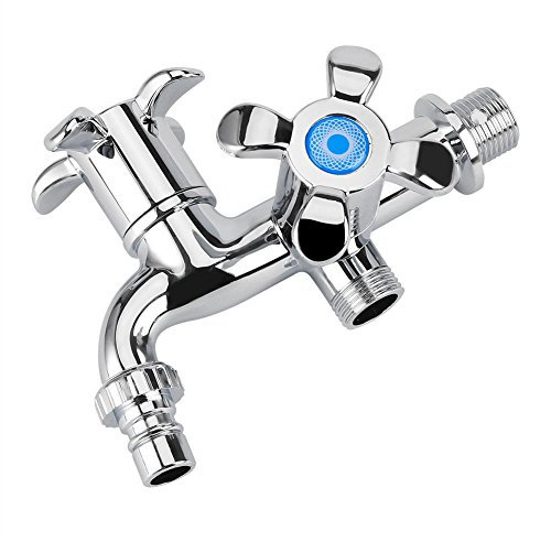 Grifos Grifo Jardín Lavadora Grifos De Agua Grifos Del Fregadero De Montaje En Pared Grifo de Cocina Solo Frío Grifo con Caño Doble y Manija G1 / 2