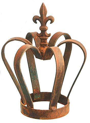 Novaliv Krone aus Metall Rost Metallkrone Gartenkrone Dekokrone (21x27)
