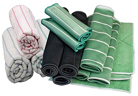 Muxel Mega-Set - Großes Microfaser-Tuch Set: Carbontuch Küchentuch Autotuch Putzlappen