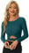 Allegra K Damen Crop Top Festival Outfit Glitzer Langarm Rundhals Crop Top Bauchfreies Shirt Grün S