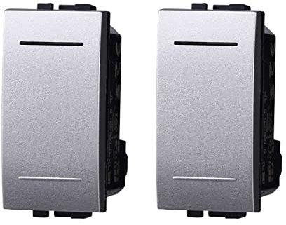 2 Pezzi Deviatore 1P 16A Compatibile Con Bticino Living Light (Grigio)