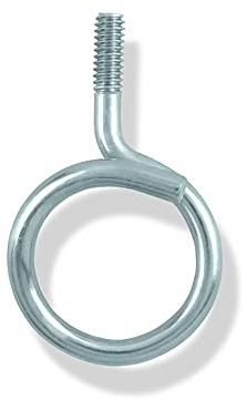 Robuste Trensenzaumringe, 100 Stück, 3,8 cm Durchmesser, 1/4 Zoll Gewinde | Gewindekabel und Drahtstützbügel für elektrische und Niederspannungskabelmanagement (verzinkter Stahl)
