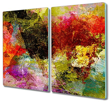 Coloray Tagliere Copertura Piano Cottura 2x30x52cm Vetro Temperato Cucina - Astrazione su Un Muro