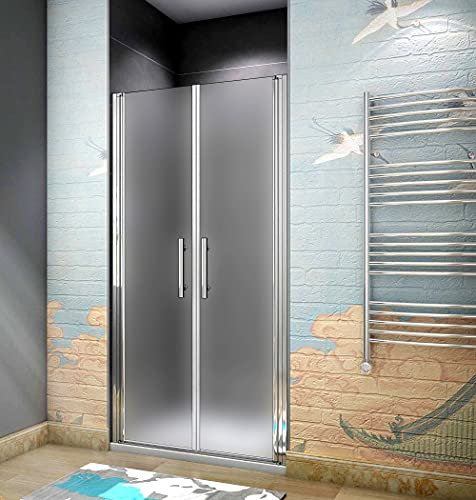 Acezanble 120x195cm Duschtür Nischentür Duschabtrennung Doppel 6mm nano glas