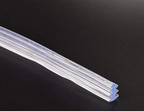 Zkenshan-Junta de Puerta de Cristal Puertas de Aluminio de la Vendimia y Tira de Vidrio de Ventanas,Tiras de Goma del Panel acústico del Sello Fijo, Glass Door Seal Strip Stop Shower Leaks