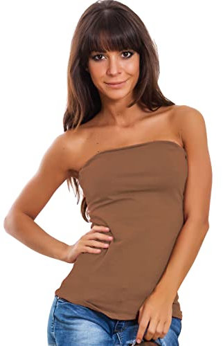 Toocool - Damen Schlauch-Top AS-835-1, Camel, One size