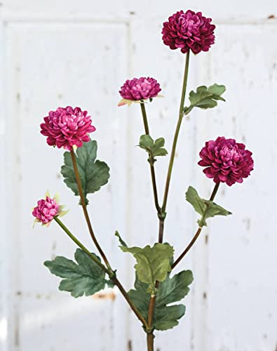 artplants.de Crisantemo Artificial Ryon, Morado Oscuro, 70cm, Ø3-5cm - Crisantemo Decorativo