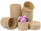 BUOKKON 25 Pack Ice Cream Containers, Soup Containers with Lids, Disposable Cups with Lids, Brown Kraft Soup Cups Paper Bowls Takeaway Tubs for Dessert (12oz / 350ML)