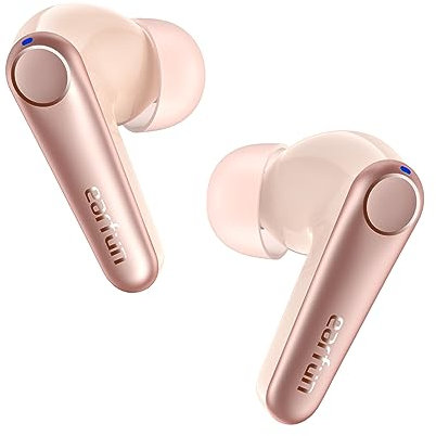 EarFun Bluetooth Kopfhörer In Ear, Air Pro 3 Kopfhörer Kabellose, Hybrid Aktive Geräuschunterdrückung, HiFi Sound Qualcomm aptX Adaptive, 6 Mikrofone CVC 8.0 Anrufe,Multipoint, 45H Akku, App, Rosa