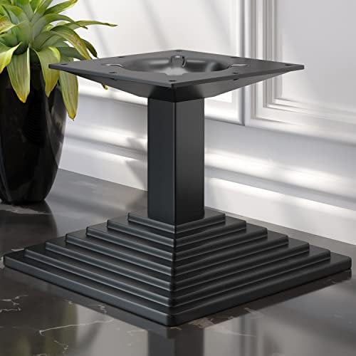GGMMÖBEL Pyramide Lounge Tischgestell | Bodenplatte: 45 x 45 cm | Gesamthöhe: 40 cm | Schwarz | Bistro Loungetisch Gestell