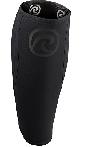 Rehband Neopren Wadenbandage, Kompressionsbandage für Wade und Schienbein, Schienbeinschutz für Deadlifts, Crossfit, Farbe:Carbon/Schwarz, Größe:S