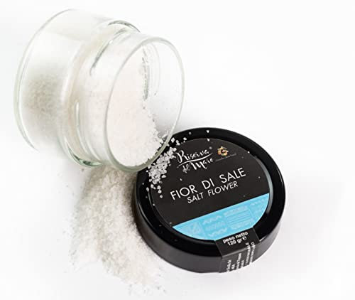 Fior di sale di Trapani (Sicilia) | Fior di Sale integrale Marino | Fior di Sale Aromatizzato | 120g (Naturale)