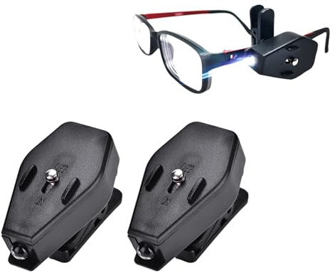 1 par de Luces LED con Clip para Anteojos, Lámpara de Noche, Miniluces de Lectura, Universales, Flexibles, Ajustables para Lectura Nocturna, Mantenimiento de Aparatos, Camping