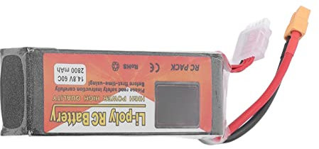 VGEBY 14,8 V RC Lipo Akku, 2800 MAh Kapazität 60C 4S Ferngesteuerter Lipo Akku mit XT60 Steckverbinder für QAV250 H210 Racing Quadcopter