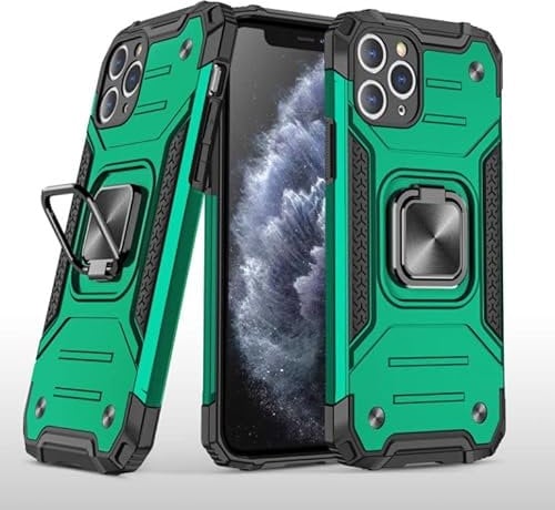 MHtech Shockproof Case for iPhone 11 pro with Ring Kickstand, Military Protective Phone Case Cover with Magnetic Car Mount Holder, Bumper Armour Phone Cover for Apple iPhone 11 pro (Dark Green)