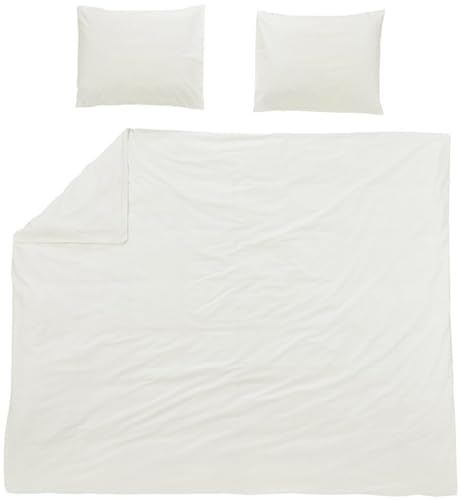 MEYCO Home Bettwäsche 240x200/220cm inkl. Kopfkissenbezug Offwhite | 100% Baumwolle - Oeko Tex zertifiziert - weich - atmungsaktiv - waschbar & trocknergeeignet