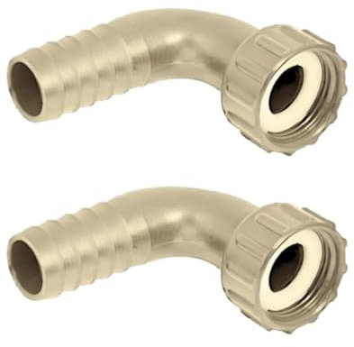 2 Pack Water Softener Drain Elbow Connectors for 3/4 BSP Drain Connections, 90 Degree Elbow Hose Barb Connectors