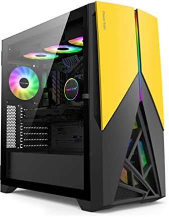 Gaming Case,Mid-Tower PC Gaming Case E-ATX/ATX/M-ATX/ITX - Front I/O USB 3.0 Port - Tempered Glass Side Panel - 7 Fan Position - Water Cooling Installation Ready (Color : Yellow)