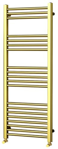 Go Bathrooms Nola Bathroom Towel Rail Heated Bathroom Radiator Wall Mounted Ladder Rail Gold - 1200mm x 500mm