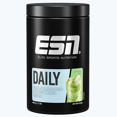 ESN Daily, Green Apple, 480 g, mit Glutamin, Creatin, Collagen & L-Leucin - made in Germany