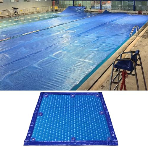 ZAQYCM Rectangular Swimming Pool Floating Solar Blanket, 30 28 26 25 24 22 20 18 16 15 14 12 10 Ft Large Pool Thermal Cover Bubble Tarpaulin, DIY Cutting and Custom Size (Size : 3.7x10m/12x32.8ft)