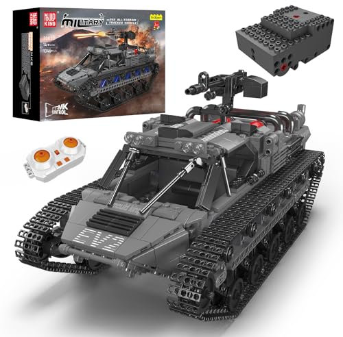 Mould King 20030 Technik Gepanzertes Raupenfahrzeug Bausteine Modell, 1046 Teile Tank mit Fernbedienung und APP Dual Control, Technologie Panzerspielzeug Klemmbausteine Bausatz