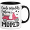 Coole Mädels Fahren Moped Tasse Geschenk Fahrerin Mofa Scooter Roller (Schwarz)
