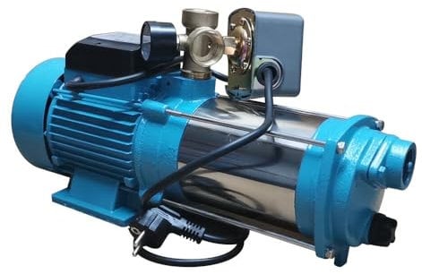 Begoniape Kreiselpumpe Förderhöhe: 98m Ansaughöhe: 8m 4000 L/H Wasserpumpe mit Manometer und Abschaltautomatik Gartenpumpe für Hauswasserwerke, Haus und Garten
