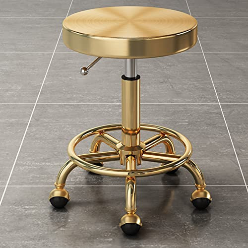 Generisch Hocker, Barhocker, grau, auf Rollen, gasverstellbar, drehbar, Barhocker, Pool, Kunstleder, Hock/Gold